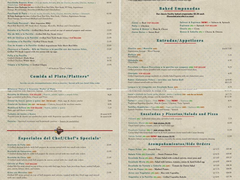El Patio Restaurant Menu