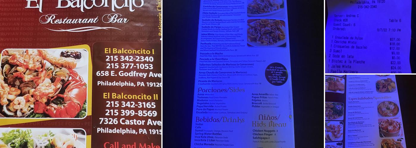 El Balconcito Menu