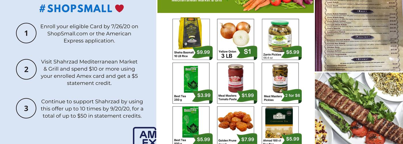 Shahrzad Mediterranean Market & Grill Menu