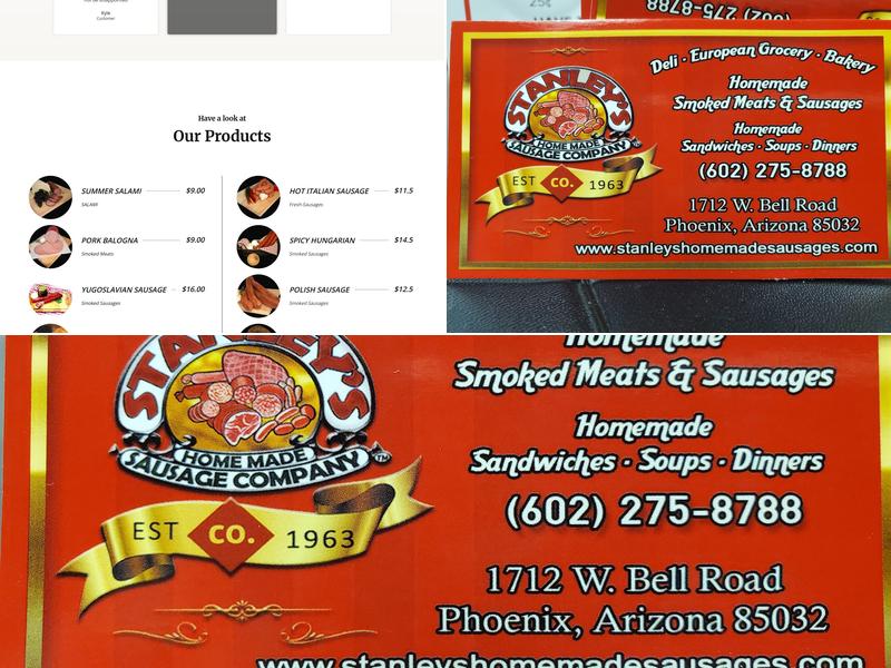 Stanley's Home Made Sausage Company Menu