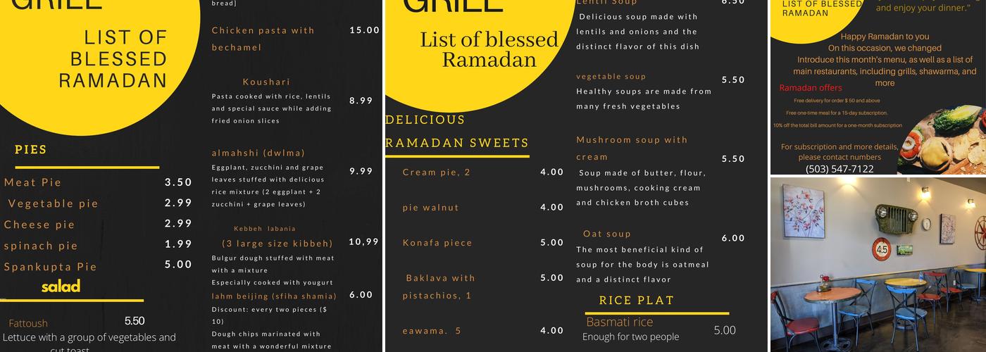 Levant Mediterranean Grill LLC Menu