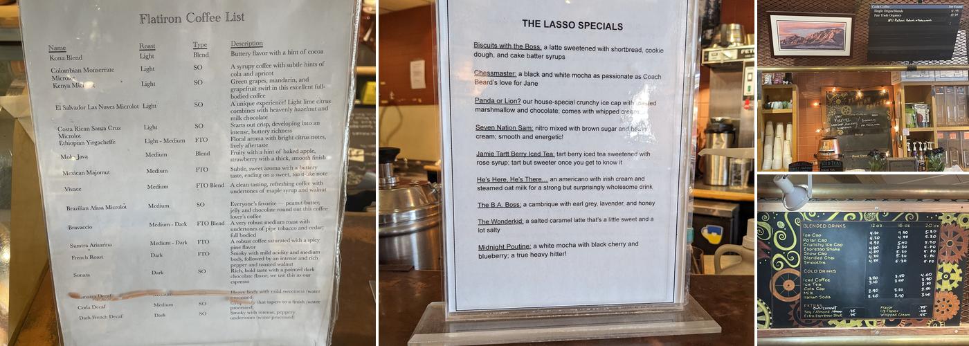 Flatiron Coffee Menu