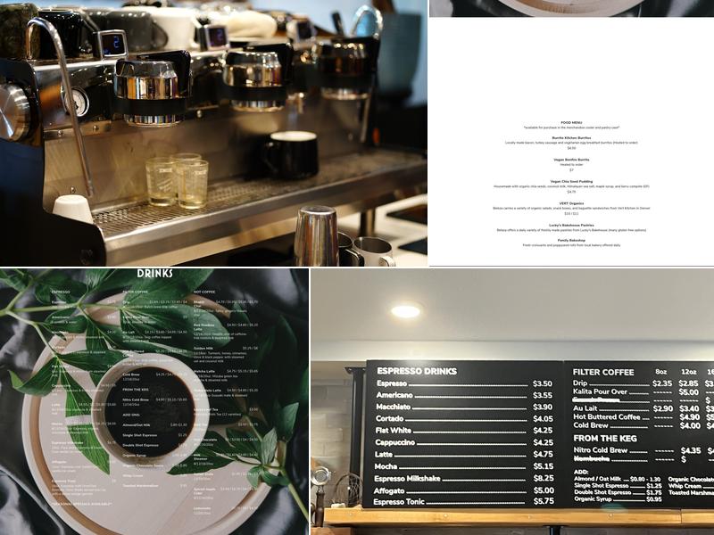 Beleza Coffee Bar Menu