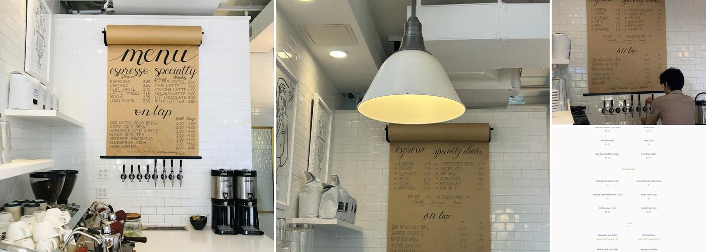 Blue Sparrow Coffee Menu