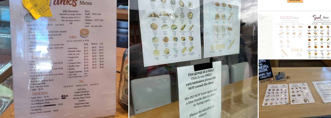 Tokyo Premium Bakery Menu