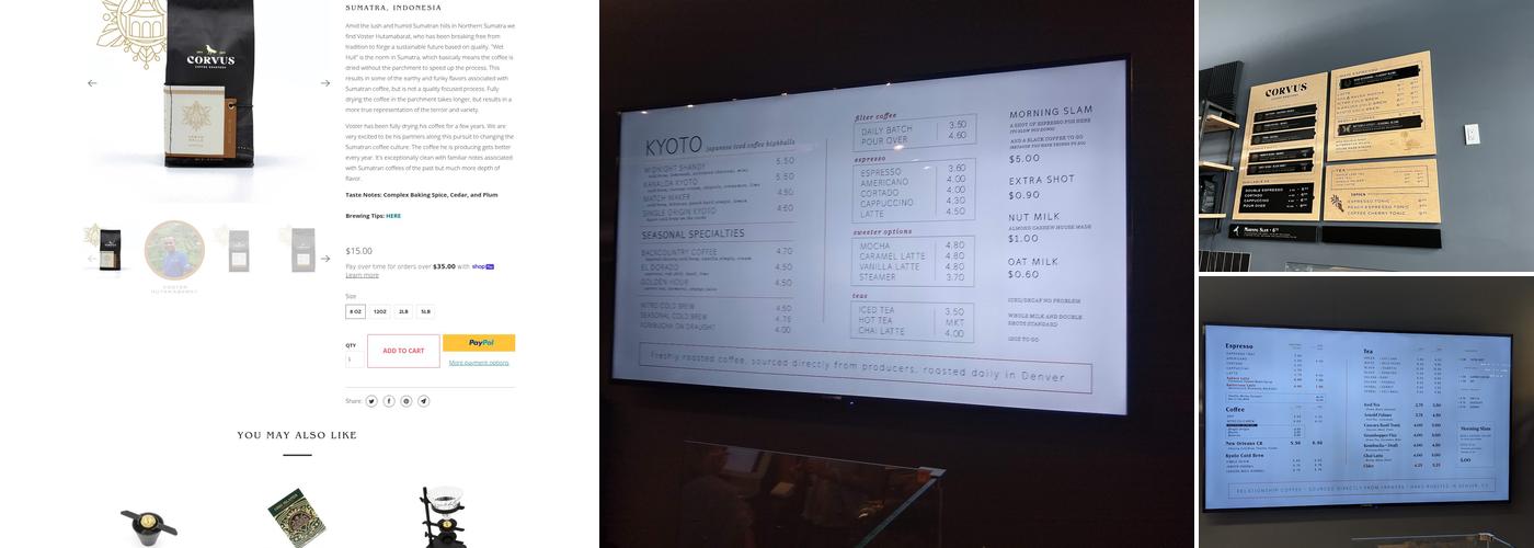 Corvus Coffee Roasters Menu