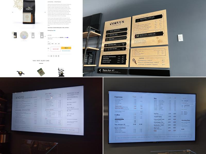 Corvus Coffee Roasters Menu