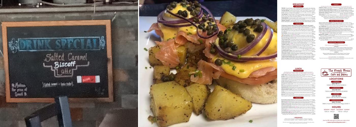 The French Press - Yosemite & Union Menu