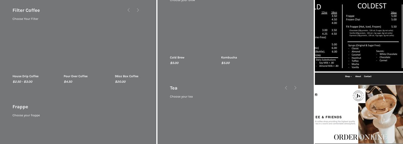 House of Js Coffee Menu