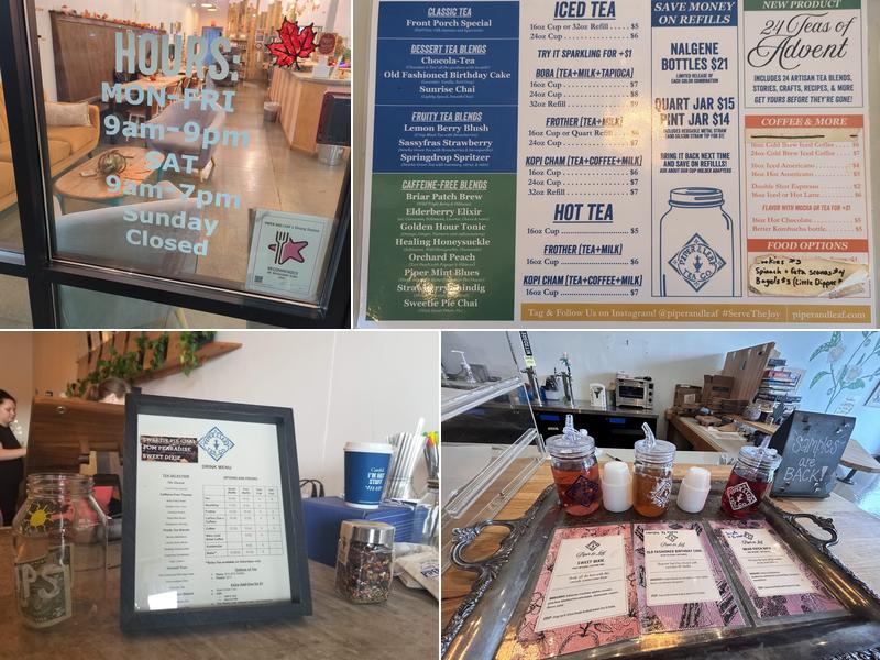 PIPER AND LEAF Tea & Coffee Shop Menu