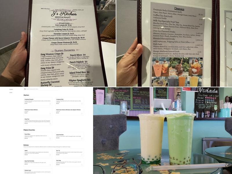 JV's Boba and J's Kitchen Menu