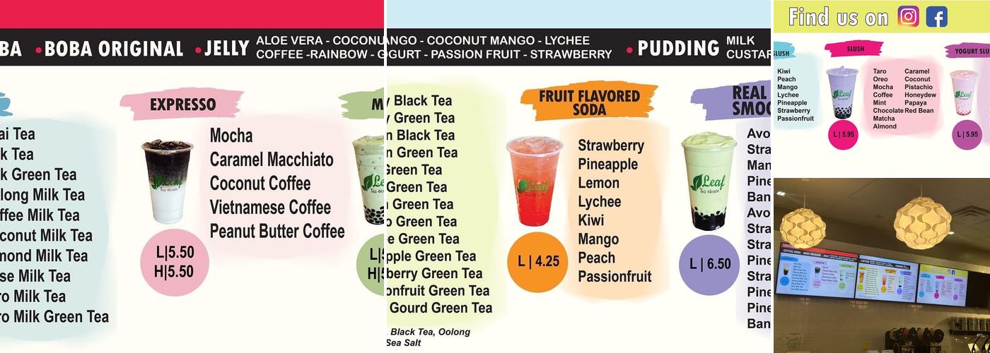 Leaf Tea House Menu