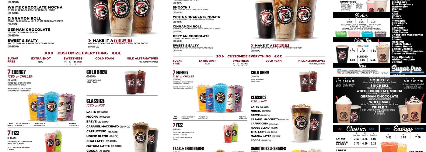 7 Brew Coffee Menu