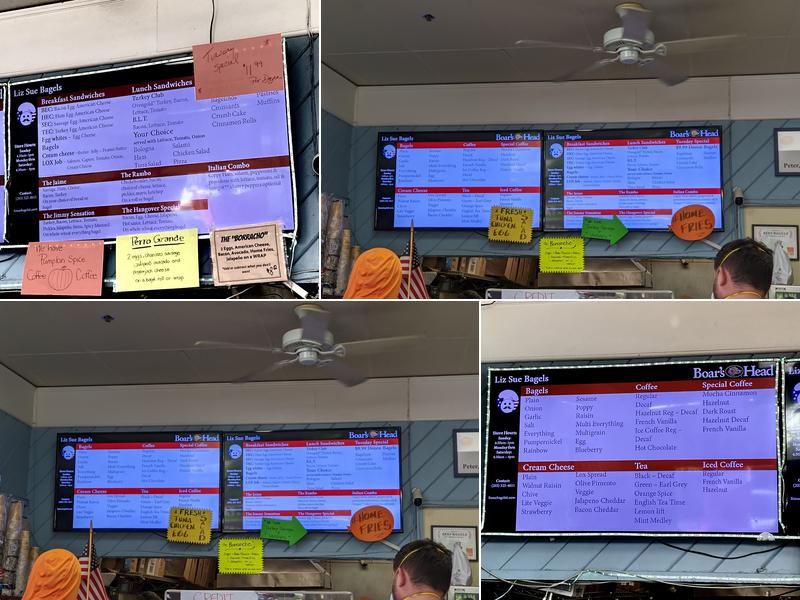 Liz Sue Bagels Menu