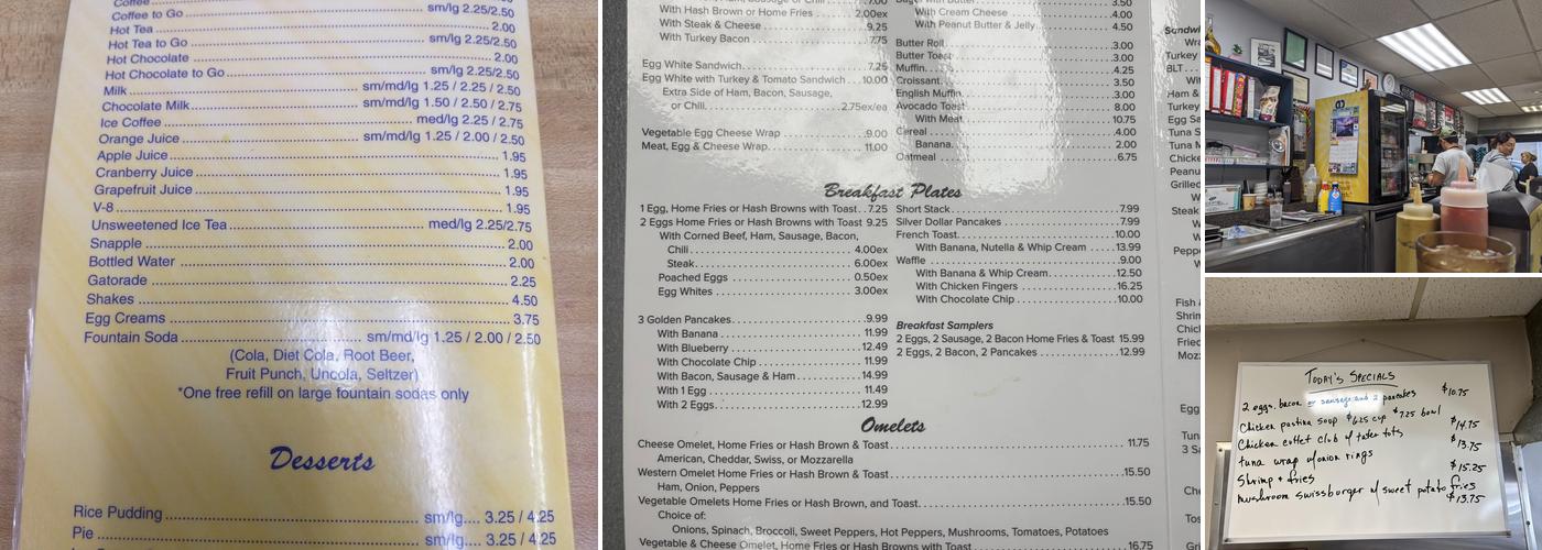 TNT Luncheonette Ltd Menu