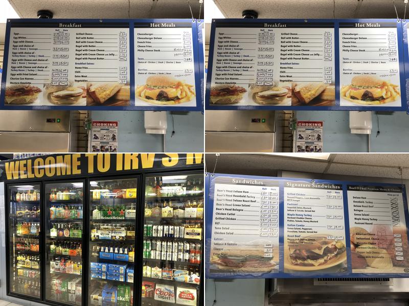 Irv's Mini Mart Menu