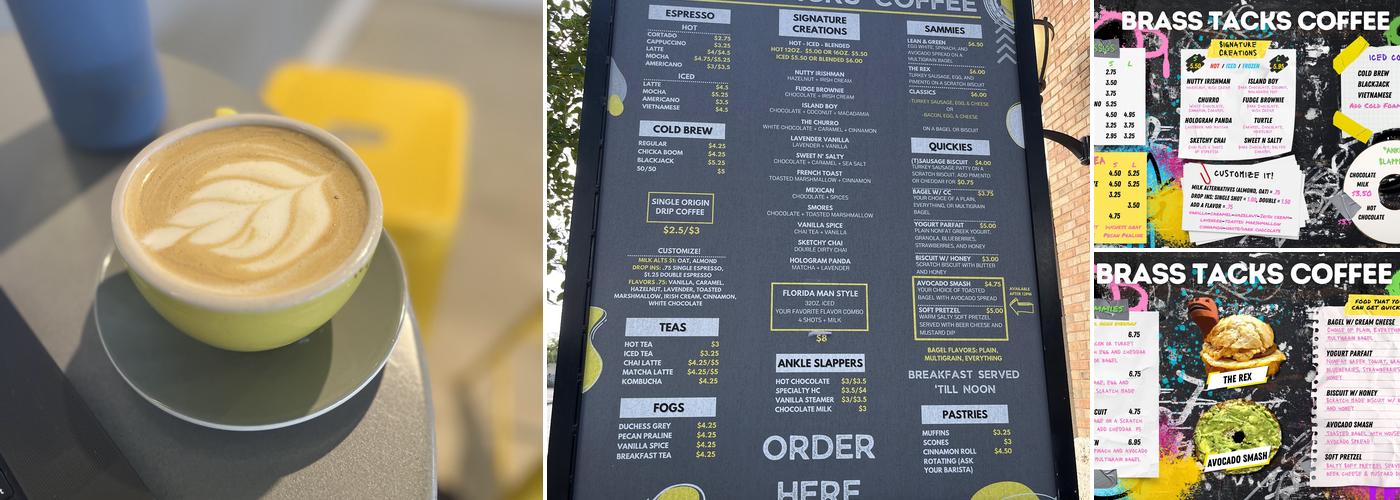 Brass Tacks Coffee Co. Menu
