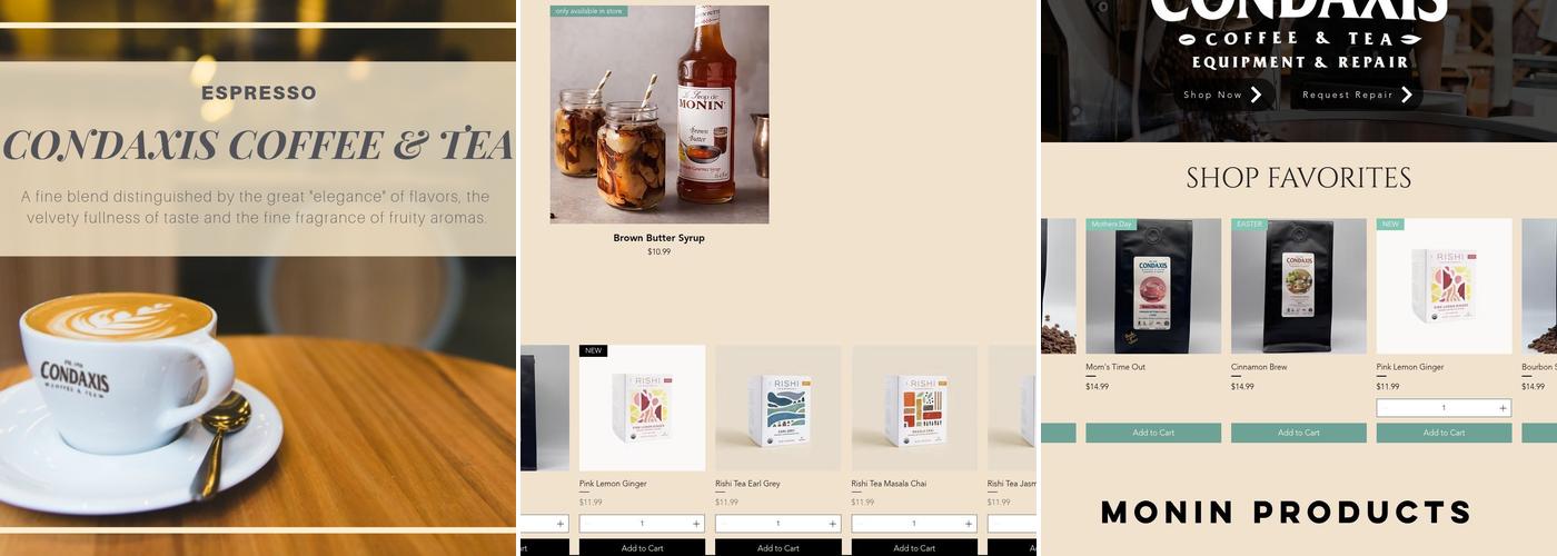 Condaxis Coffee & Tea Menu