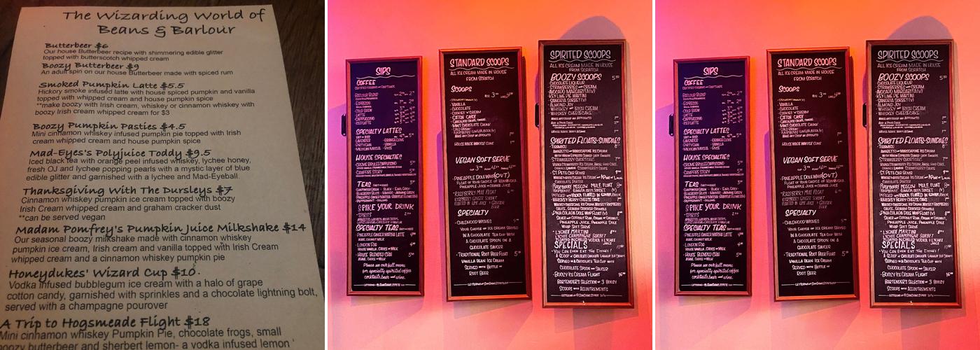 Beans & Barlour Menu