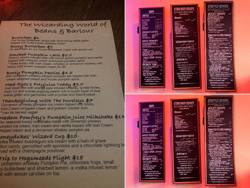 Beans & Barlour Menu