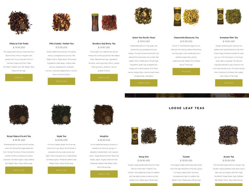 Argo Tea Menu