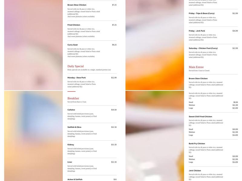 Peppa Seed -Jamaican Restaurant Menu