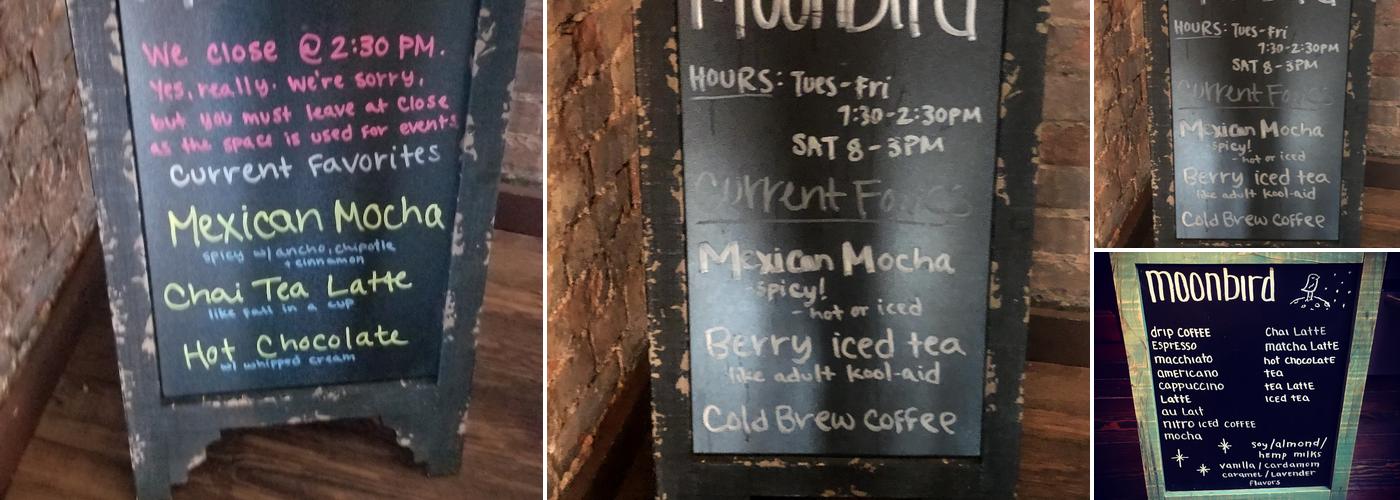 Moonbird Coffee Menu