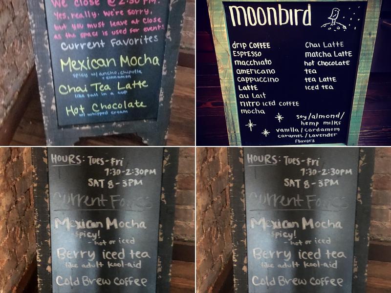 Moonbird Coffee Menu
