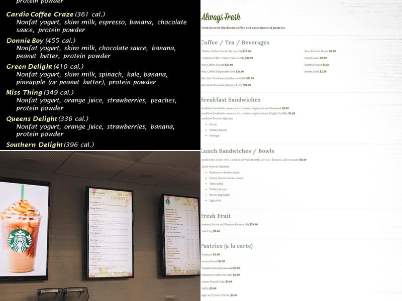 The Bean Counter Northpark Menu