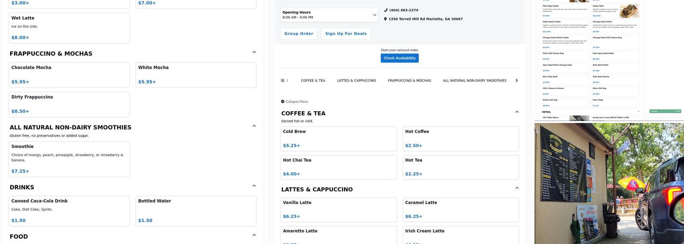 Jacobs Java Cafe & Drive Thru Menu