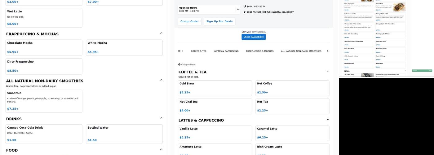 Jacobs Java Cafe & Drive Thru Menu