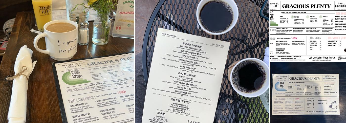 Gracious Plenty Bakery & Breakfast Menu