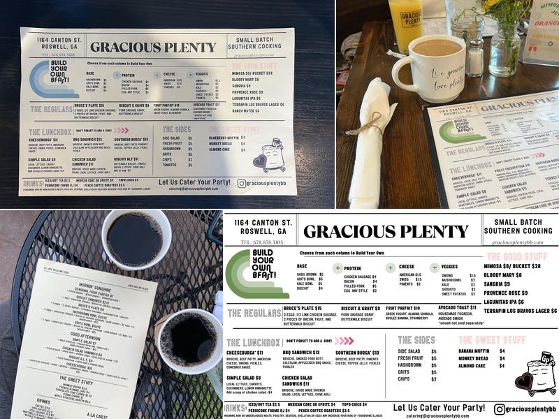 Gracious Plenty Bakery & Breakfast Menu