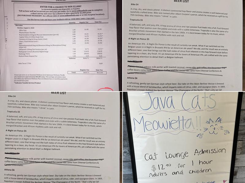 Java Cats Marietta Menu