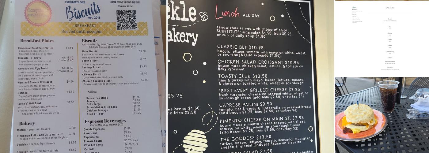 Honeysuckle Biscuits & Bakery Menu