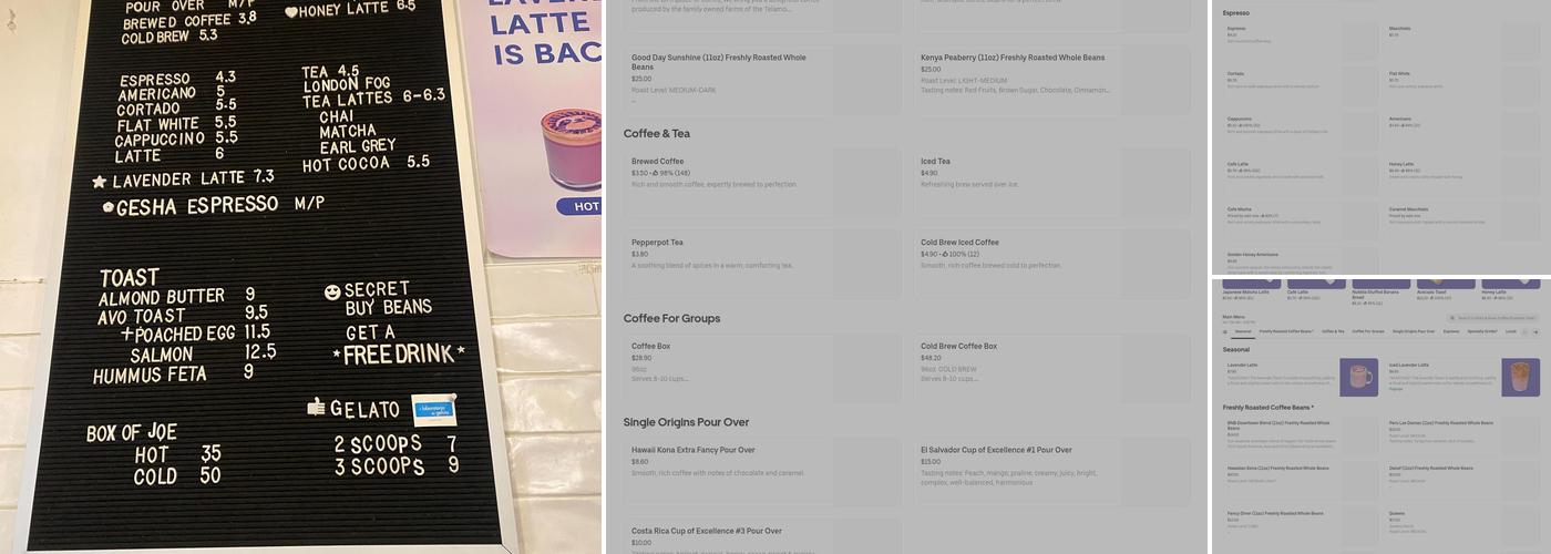 Bean & Bean Wall St Menu