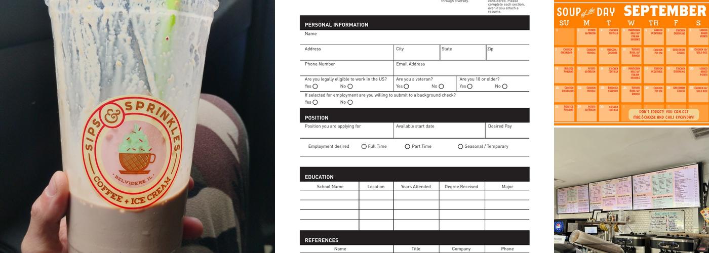 Sips and Sprinkles Menu