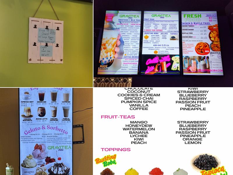 GraviTea Boba Menu