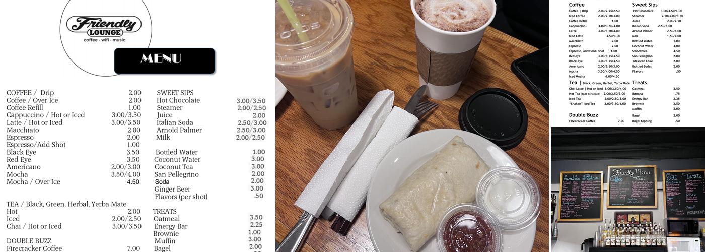 Friendly Coffee Lounge Menu
