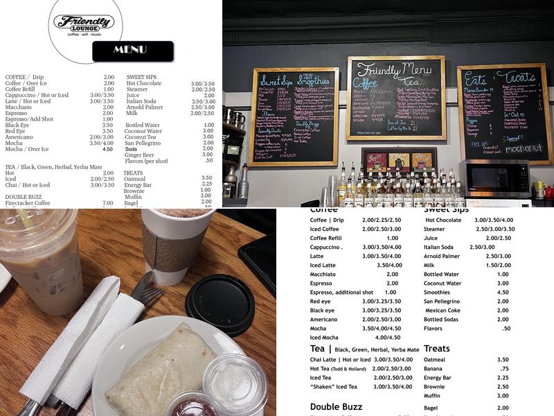 Friendly Coffee Lounge Menu