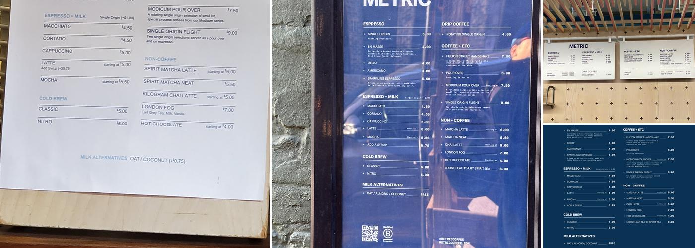 Metric Menu