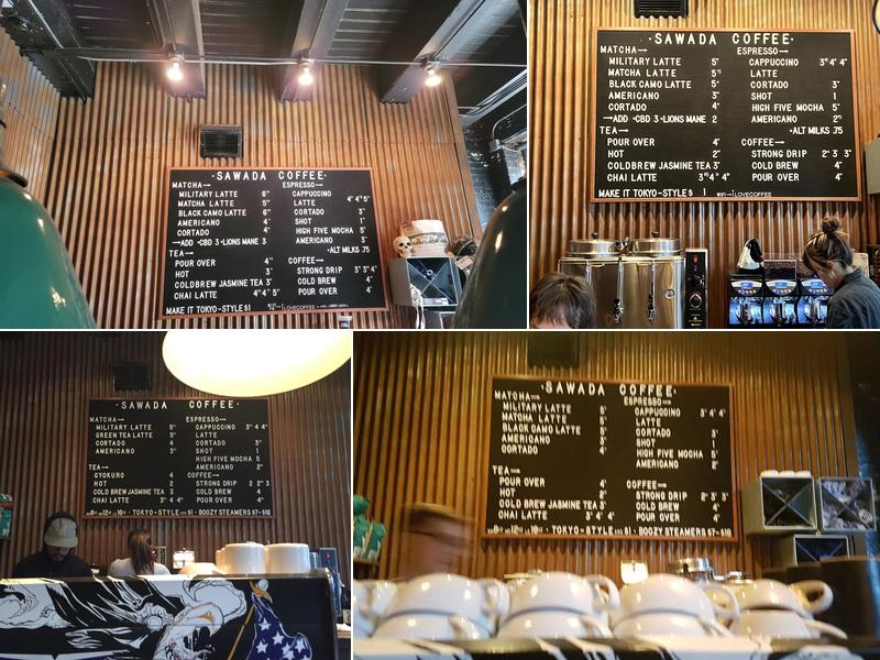 Sawada Coffee Menu
