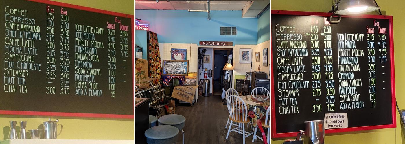 Funky Java Coffee House Menu