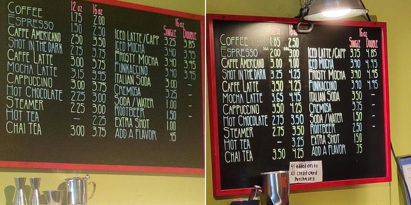 Funky Java Coffee House Menu
