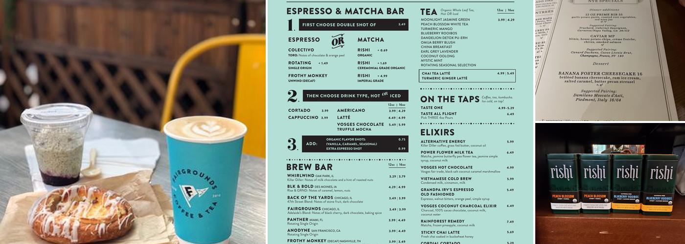 Fairgrounds Craft Coffee and Tea Menu