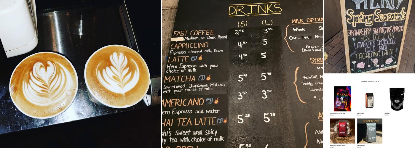 Hero Coffee and Bagel Bar Menu