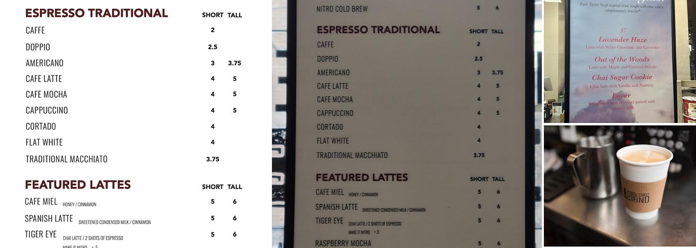 Georgia Street Grind Menu