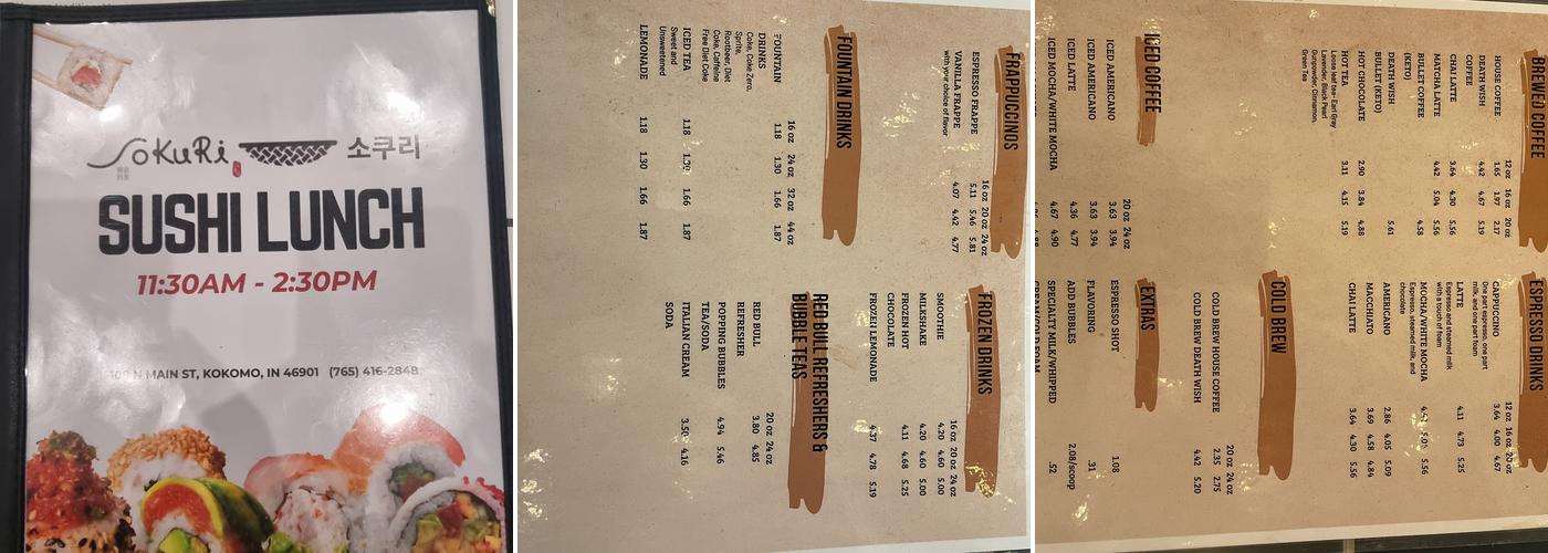 MoJoe Coffee House Menu