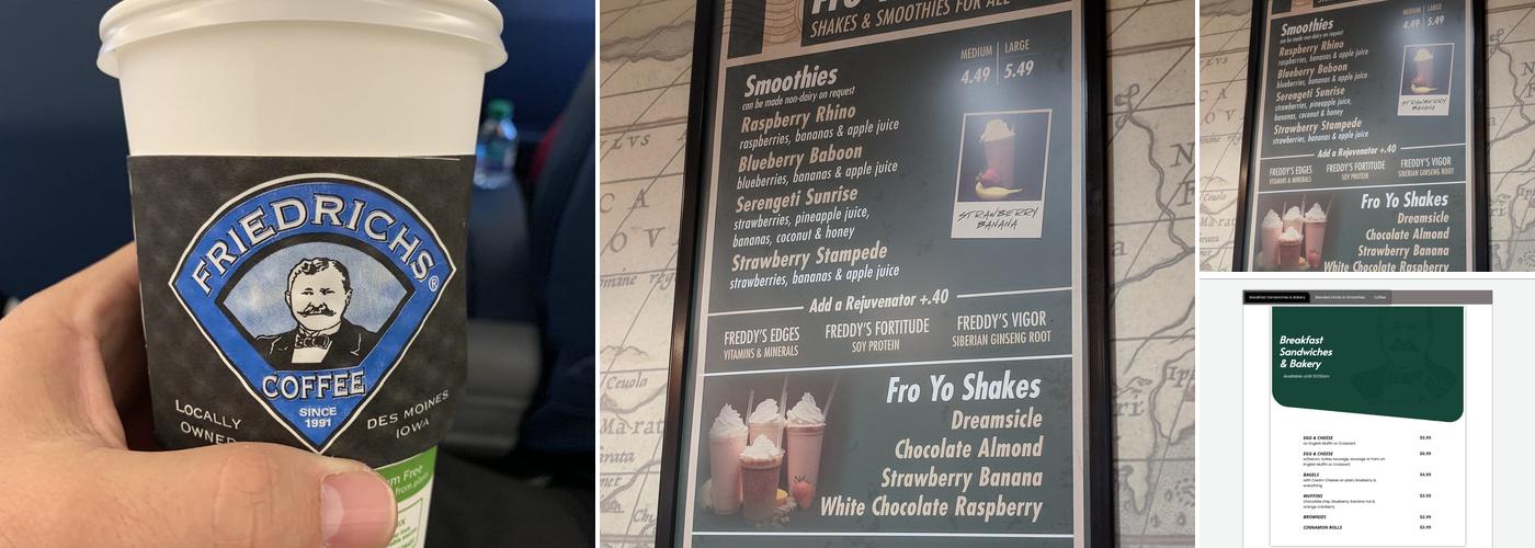 Friedrichs Coffee Menu