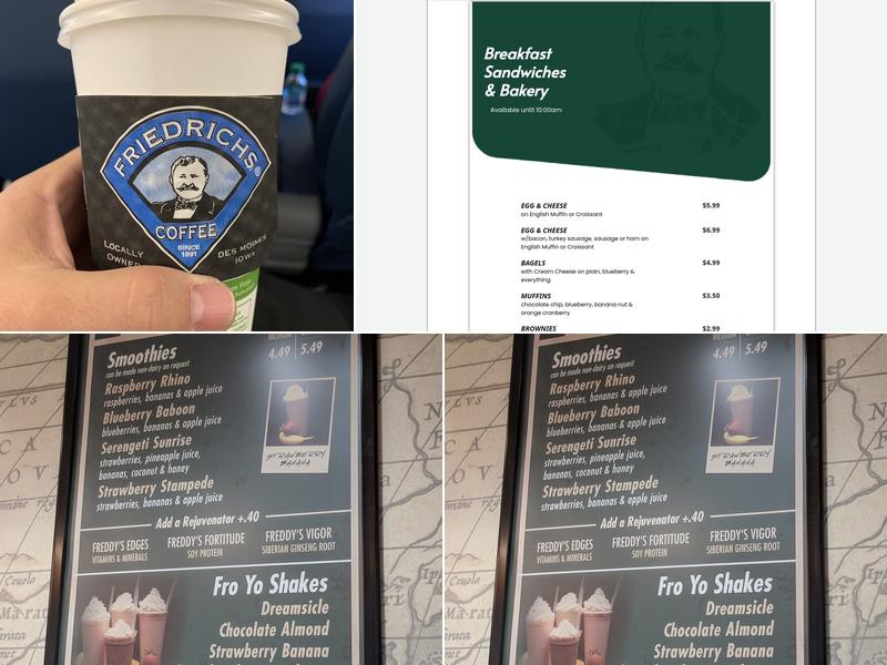 Friedrichs Coffee Menu